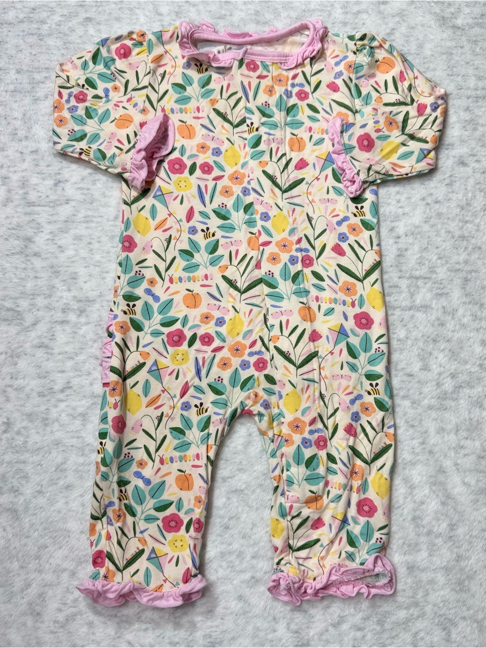 Magnetic Me Garden Floral Ruffle Footless Sleeper 0-3M Baby Girl Modal Bloom